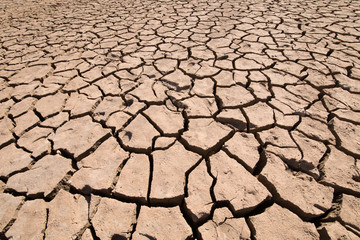 background detail of dry earth ground, drought in Entrepenas reservoir, in Guadalajara, Castilla, Spain Europe
