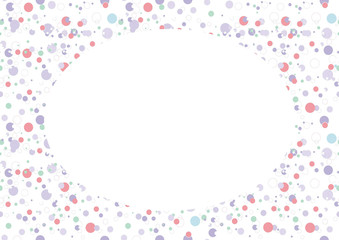 Festive round frame with confetti on a white background. The template for the label and congratulations. mock-up.