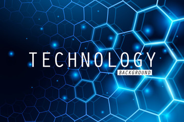 Abstract of hexagon and technology background