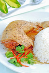 Roasted chicken with rice