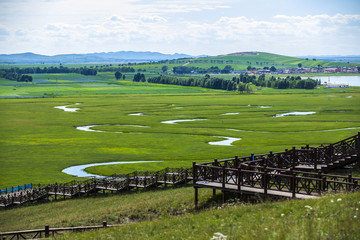 The river on the grassland