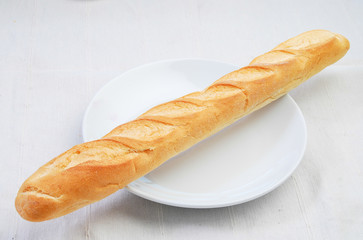 french long bread on plate