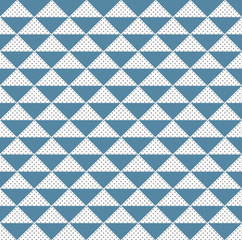 Abstract pattern triangle blue and gray dots.