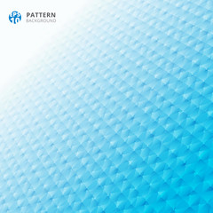 Fototapeta premium Abstract grid geometric pattern 3d perspective blue color background.