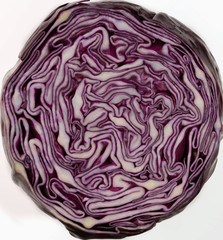 Red cabbage on the white background