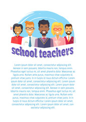 School Male Female Teachers Vector Illustration