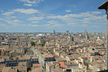 Panorama of the French city Bordeaux from above