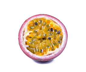 Passion fruit. Half isolated on white background
