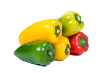 Fresh peppers isolated on white background