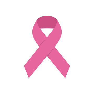 Pink ribbon icon, breast cancer awareness symbol