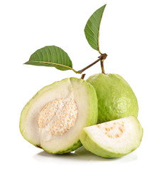 Guava fruit isolated on the white background
