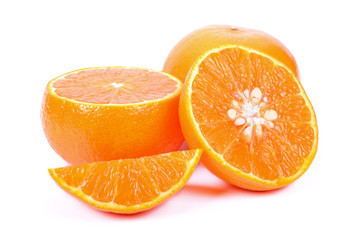 Fresh orange fruit isolated on white background