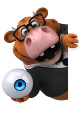 Naklejka premium Fun cow - 3D Illustration