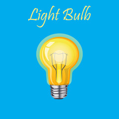 glowing yellow light bulb