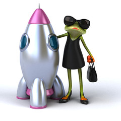 Fun frog - 3D Illustration