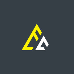 Initial Letter EC Linked Triangle Design Logo - obrazy, fototapety, plakaty