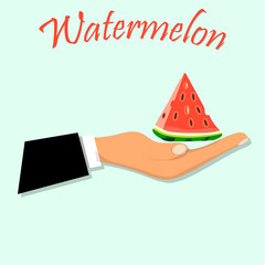 Sweet juicy slice of watermelon