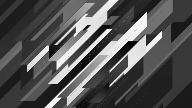 Abstract geometric minimal tech black and white motion design. Seamless looping. Video animation Ultra HD 4K 3840x2160