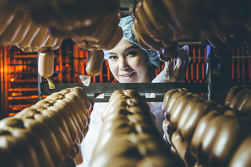 sausage meat factory production worker