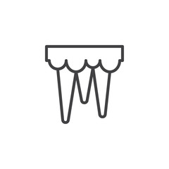 Snow icicles line icon, outline vector sign, linear style pictogram isolated on white. Symbol, logo illustration. Editable stroke