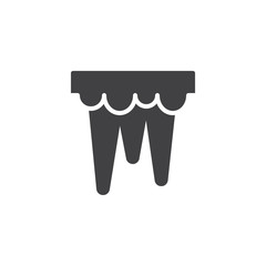 Snow icicles icon vector, filled flat sign, solid pictogram isolated on white. Symbol, logo illustration.