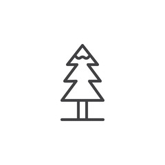 Christmas tree line icon, outline vector sign, linear style pictogram isolated on white. Symbol, logo illustration. Editable stroke