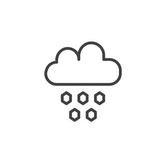 Cloud hail line icon, outline vector sign, linear style pictogram isolated on white. Hailstone symbol, logo illustration. Editable stroke