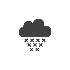 Snow cloud icon vector, filled flat sign, solid pictogram isolated on white. Winter weather symbol, logo illustration.