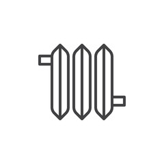 Radiator line icon, outline vector sign, linear style pictogram isolated on white. Symbol, logo illustration. Editable stroke