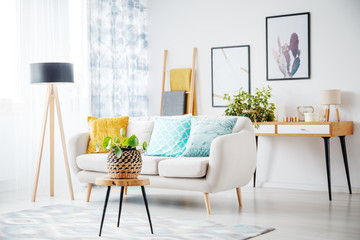 Stool in cozy living room