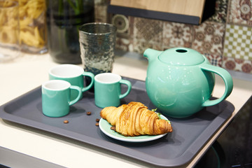 Croissant and coffee set