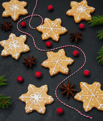 Fototapeta na wymiar Christmas ginger and honey cookies