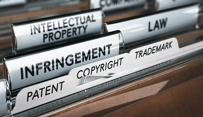Intellectual Property Rights, Copyright, Patent or Trademark Infringement - obrazy, fototapety, plakaty