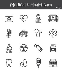 Medical and Healthcare line icon set 1