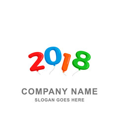 2018 New Year Calendar Balloon Vector Logo