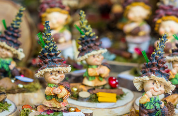 Naklejka premium Christmas market souvenir, Trentino Alto Adige, Northern Italy. Trento Christmas