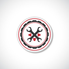 Auto service logo template. Auto service button.