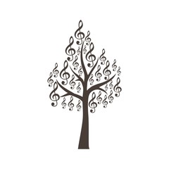 Obraz premium Treble Clef icon, Musical key, Musical tree