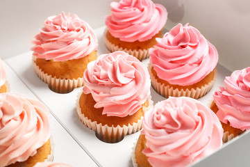 Yummy cupcakes in box