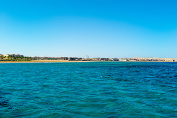 Landscape of sandy beach in Egypt