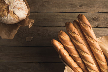 baguettes and wholegrain bread