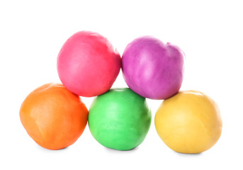 Plasticine balls on white background