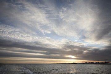 Clouded sky by the sea