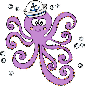 Octopus with sailor hat
