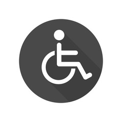 Disabled sign illustration. Dark gray icon on transparent background.