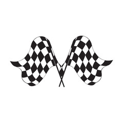 waving finish flags with shadow effect