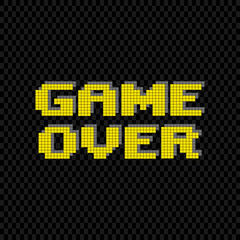 Pixel Game Over Computer Game Screen