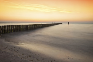 Sunset at Baltic Sea beach