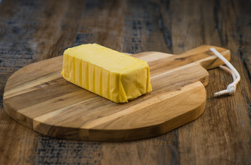 Plate of butter wrapping ready to eat