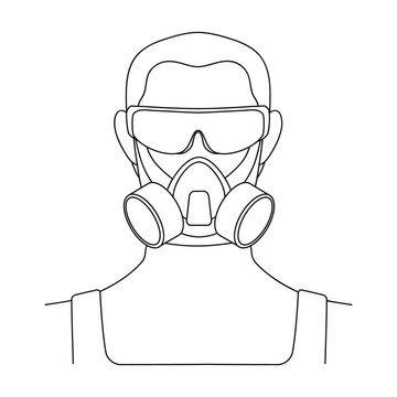 man wearing gas mask and goggles clip art preview
